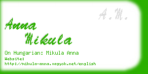 anna mikula business card